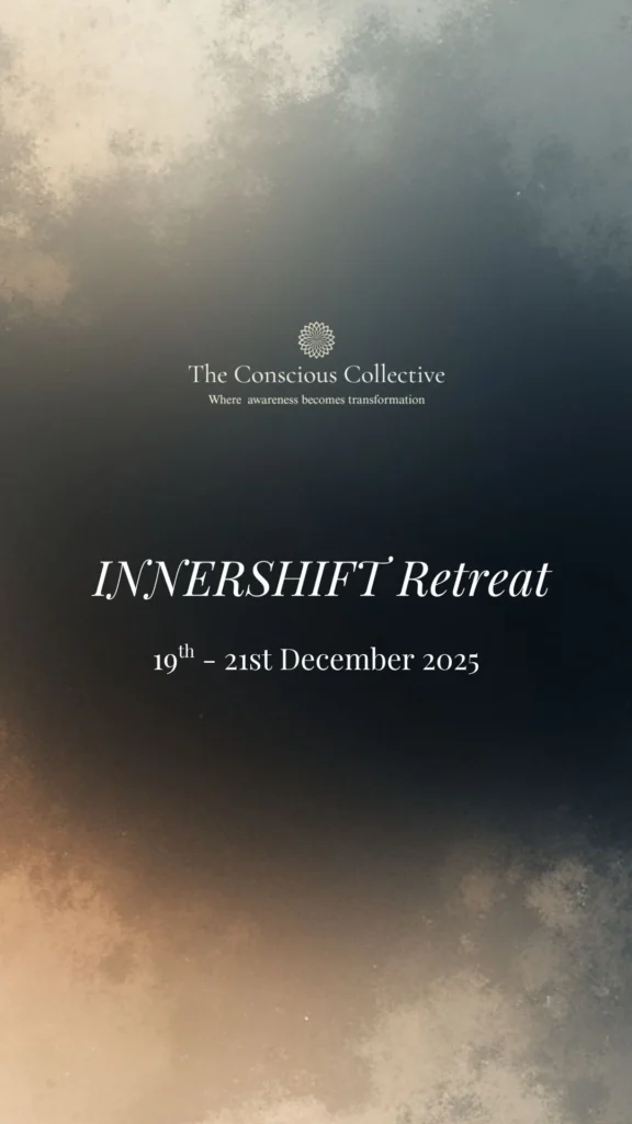 Cropped section of the INNERSHIFT Retreat poster showing the event title and the venue line mentioning Utopia Farmstay, Nashik.